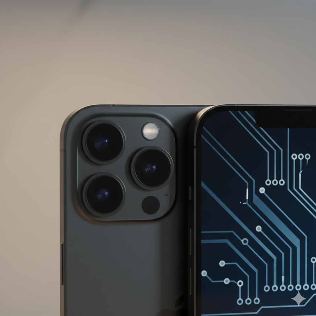 صورة مقربة لوحدة كاميرا iPhone 17 Pro Max تظهر المستشعر الجديد والعدسة المقربة.