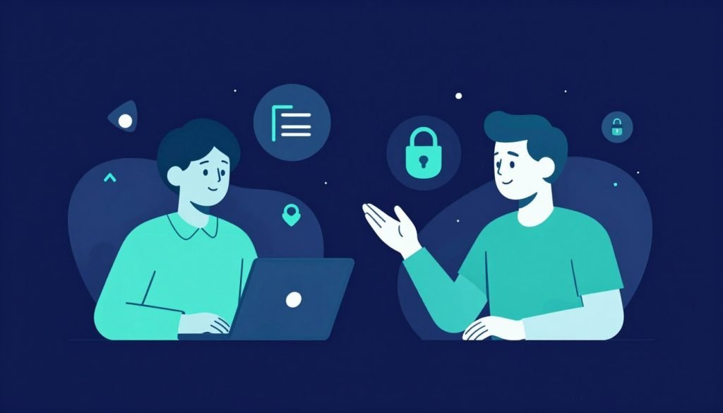 تصور بصري لمستقبل التفاعل بين الإنسان والذكاء الاصطناعي