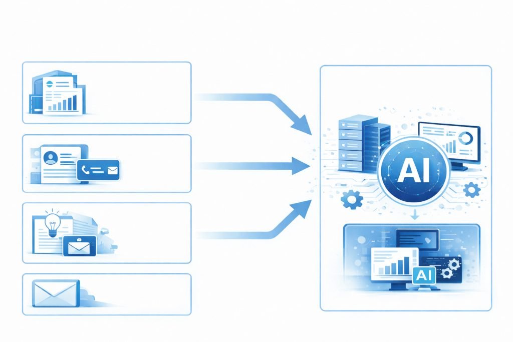 رسم توضيحي لمسارات تسرب البيانات عبر أدوات الذكاء الاصطناعي رسم توضيحي لمسارات تسرب البيانات عبر أدوات الذكاء الاصطناعي