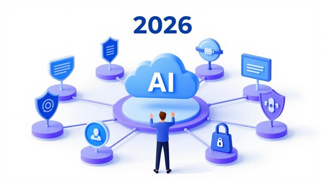 رسم توضيحي يظهر التحول التقني المتوقع في عام 2026 مع أهم التقنيات اللي لازم تتعلمها