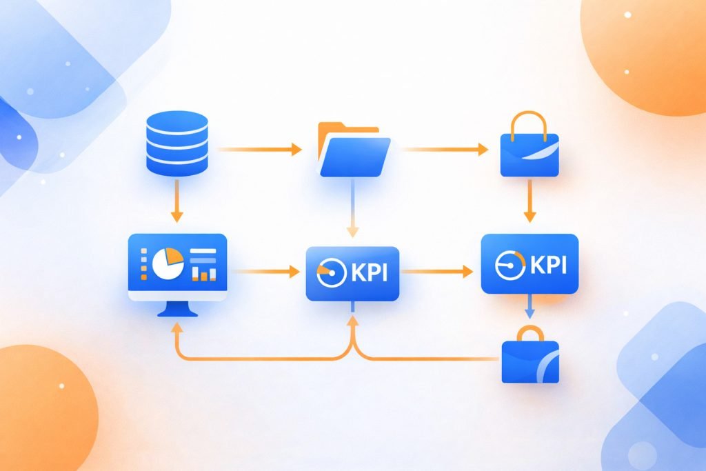 لوحة معلومات Power BI تعرض مخططات وتحليلات ذكاء الأعمال