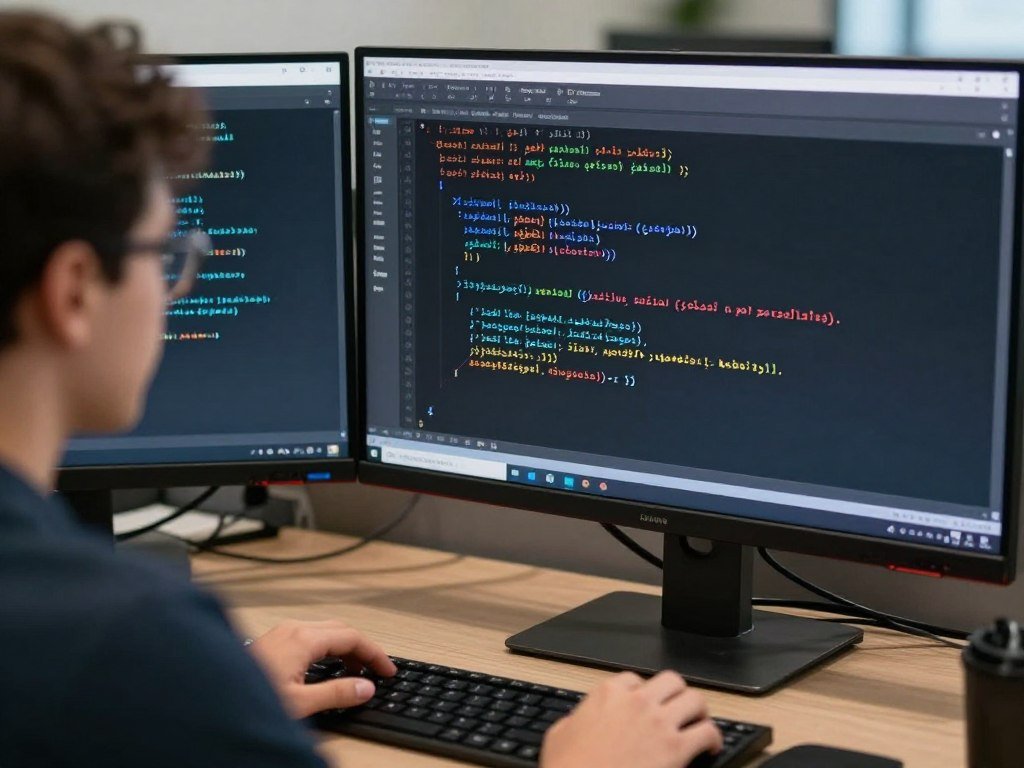 مطور برمجيات يستخدم الذكاء الاصطناعي لتصحيح الأخطاء البرمجية مطور برمجيات يستخدم الذكاء الاصطناعي لتصحيح الأخطاء البرمجية