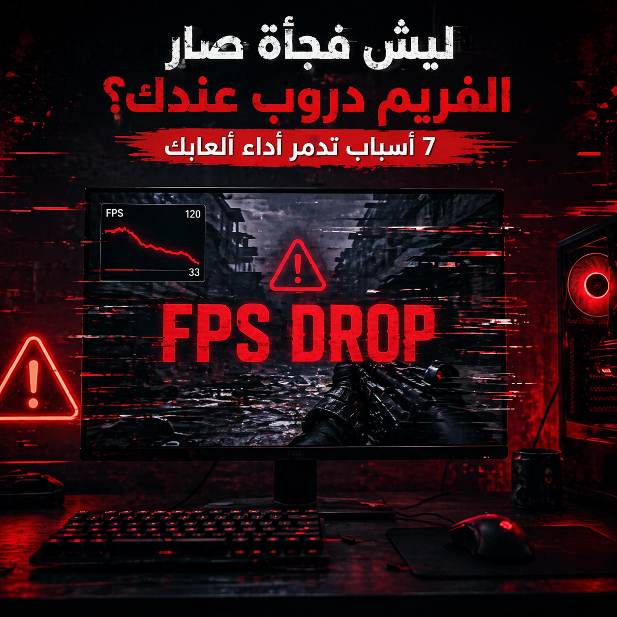 You are currently viewing ليش فجأة صار الفريم دروب عندك؟ 7 أسباب تدمر أداء ألعابك