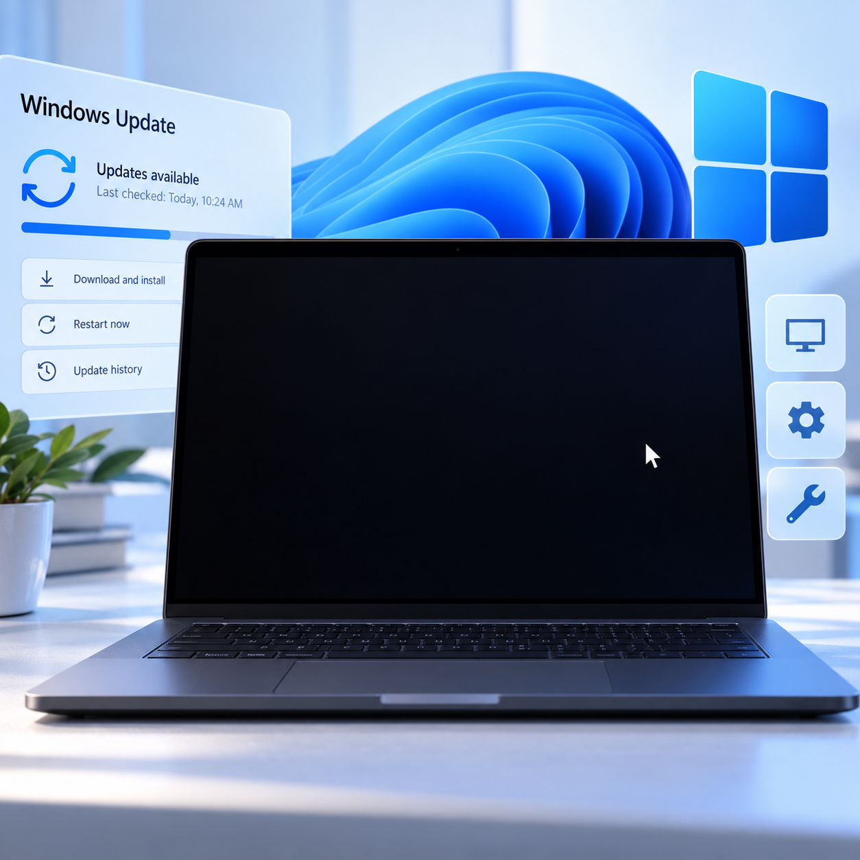 You are currently viewing حل مشكلة الشاشة السوداء في Windows 11 بعد التحديث (2026) – الأسباب والحلول خطوة بخطوة